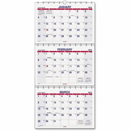 AT-A-GLANCE Repositionable Pg 3-mth Wall Calendar AT442387